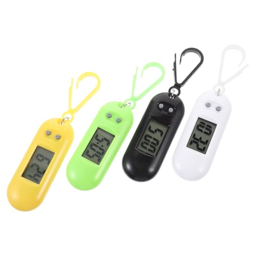 Gatuida 4 Stück Schlüsselanhänger Taschenuhren mit LED Lustige Digitale für Prüfungen Tragbar Farblich Sortiert Befestigen an Rucksack oder Gürtel Zufällige Farbe von Gatuida