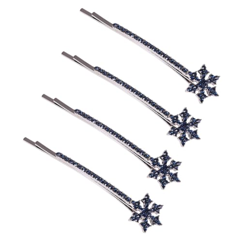 Gatuida 4 Stück Schneeflocken Haarspangen Glitzernde Haarclips Haarschmuck für Frauen Weihnachtsaccessoires Dekorativ Langlebig für Festliche Frisuren von Gatuida