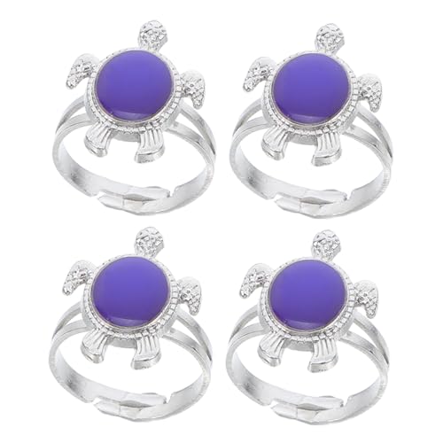 Gatuida 4 Stück Stimmungsring Schildkröte Temperatur Farbwechsel Ring Lustiger Gefühlsring Schmuck für Damen Teens von Gatuida