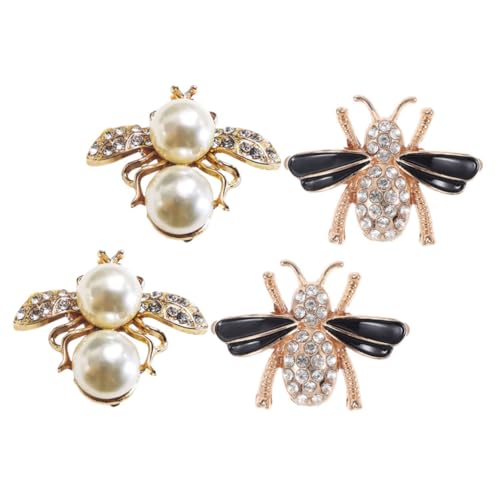 Gatuida 4 Stück Teiliges Bee Förmige Schuhclips mit Strass und Perlen Abnehmbare Metall Schuhdekoration Schuhcharms für Pumps und Damen Sneaker Einfach zu Befestigen Modischer von Gatuida