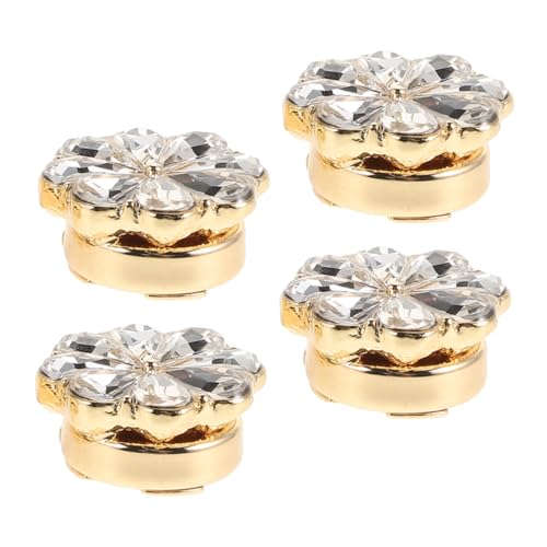 Gatuida 4 Stück Teiliges Blumen Manschettenknöpfe mit Strass Damen Blusen Knopfüberzüge Elegante Feminine für Business und Festliche Kleidung von Gatuida