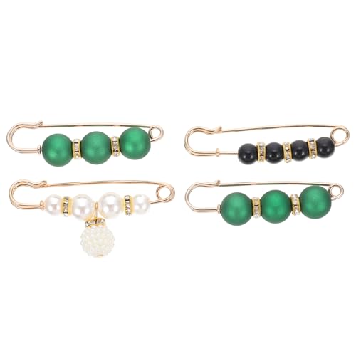 Gatuida 4 Stück Teiliges Brosche mit Sicherheitsnadel Dekorativer Perlenclip für Damen Multifunktionale Kleidungssicherung für Hosen Kleider und Schals von Gatuida