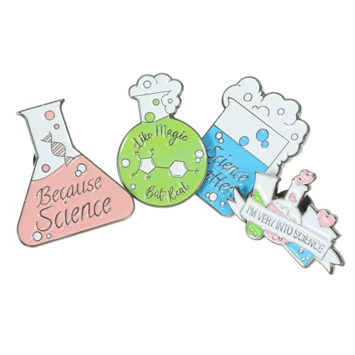 Gatuida 4 Stück Teiliges Chemie Broschen Legiertem Kreative Anstecknadeln für Kleidung Rucksäcke Hüte Stilvolle Abzeichen für Damen und Herren von Gatuida