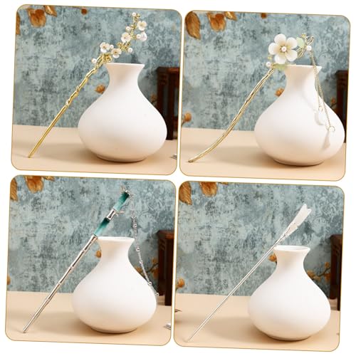 Gatuida 4 Stück Teiliges Chinesische Haarnadeln aus Leichtem Langlebigem Legierungsmetall mit Blumen Quastendekor Traditionell Inspiriert Geeignet für Frauen und Stilvolle von Gatuida