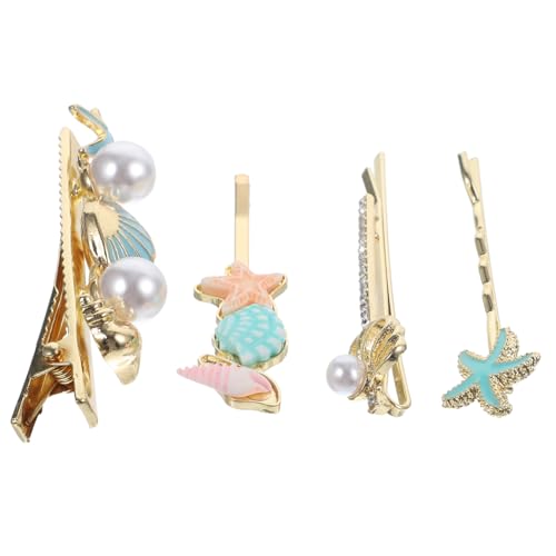 Gatuida 4 Stück Teiliges Dekorative Haarnadeln mit Muschel design Metall bobby Pins für Damen Modische Haarschmuck accessoires für Hochzeit Party und Alltag Langlebig und Formstabil von Gatuida