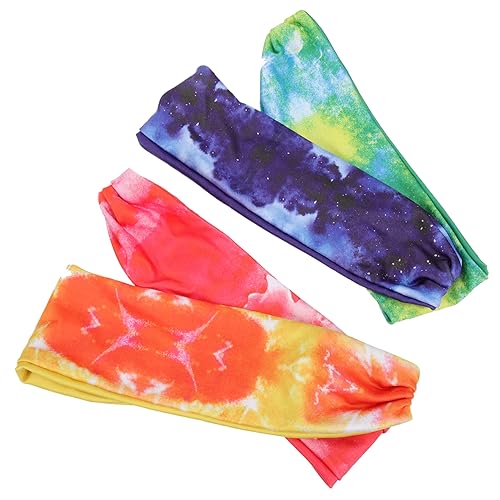 Gatuida 4 Stück Teiliges Fitness Stirnband Elastische Sport Stirnbänder für Yoga Laufen und Fitness Atmungsaktiv und Schweißabsorbierend Grün Blau Gelb Rot von Gatuida