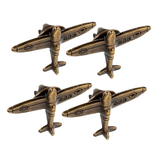 Gatuida 4 Stück Teiliges Flugzeug Anstecknadel Dunkelbraun Brosche für Hemd Anzug Mantel Vielseitig für Business Freizeit und Feiern Sichere Befestigung Modisches Design von Gatuida