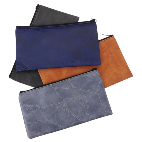 Gatuida 4 Stück Teiliges Geldbörse PU Reise Make Up Tasche mit Reißverschluss Wasserdichtes Multifunktionstasche für Münzen Kosmetik Ausweise Geldscheine Geeignet für Damen Herren von Gatuida