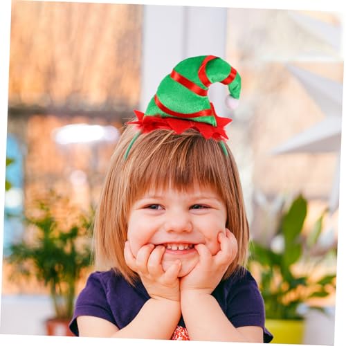 Gatuida 4 Stück Teiliges Haarreif Weihnachtsmütze Design Leichte Stoffkopfbedeckung mit Weihnachts Elfenhut Stil Festliche Party Haarschmuck für Mädchen für Xmas Feiern und Cosplay von Gatuida