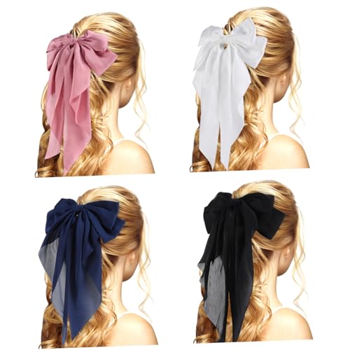 Gatuida 4 Stück Teiliges Haarschleifen für Damen und Mädchen Große Schleifen Haarspangen in und Stabile Metallklammern Eleganter Haarschmuck für Hochzeit Party und Alltag von Gatuida