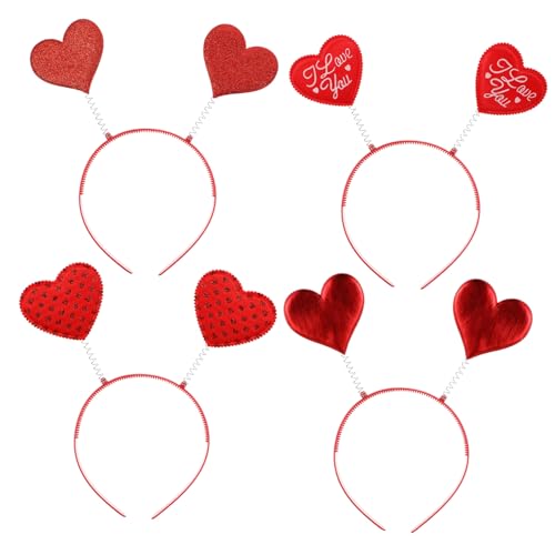Gatuida 4 Stück Teiliges Herz Haarreif für Damen Leichtes Formstabiles Party Haarband Romantisches Valentinstag Accessoire Festtags Haarschmuck für und Feierlichkeiten von Gatuida