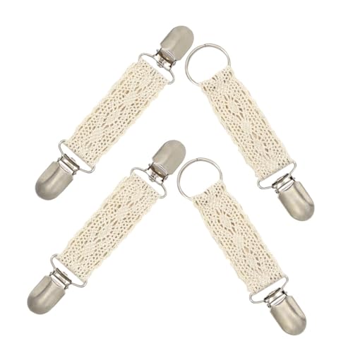 Gatuida 4 Stück Teiliges Hut und Schalclip mit Spitzenbesatz Multifunktionaler Verschlussclip für Mützen und Strickjacken Windfester Verlust Clip Tragbares Accessoire für Damen Reisen und von Gatuida