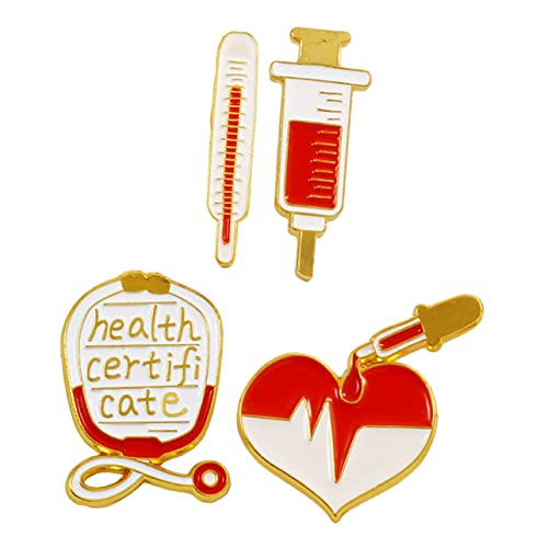 Gatuida 4 Stück Teiliges Medizinisches Broschen Niedliche Cartoon anstecknadeln mit und Thermometer Dekorative Pins für Kleidung Taschen und Revers von Gatuida