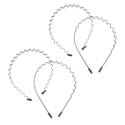 Gatuida 4 Stück Teiliges Metall Haarreifen Wellenförmig Elastisch und Hautfreundlich Unisex Haarband für Make Up Duschen Alltag und Party Geeignet von Gatuida