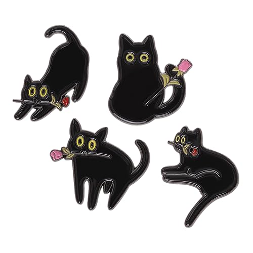 Gatuida 4 Stück Teiliges Metall Katzenbroschen Langlebige Dekorative Anstecknadeln für Kleidung Rucksack Hut Stilvolle Tierpins für Damen Accessoires für Jacke Schal und Anzug von Gatuida