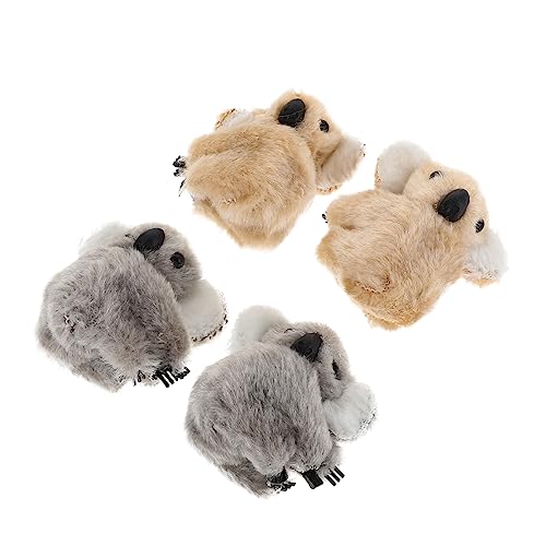 Gatuida 4 Stück Teiliges Mini Haarklammern aus Plüsch für Mädchen Niedliche Haarklammern und Braun für Friseur Accessoires und Tägliches Styling von Gatuida