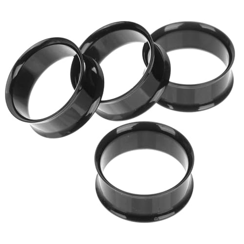 Gatuida 4 Stück Teiliges Ohr Dehnset Ohrloch Expander Tunnels Ohrstrecker Hautfreundlich Schmerzarm für Damen Herren Schwarz von Gatuida