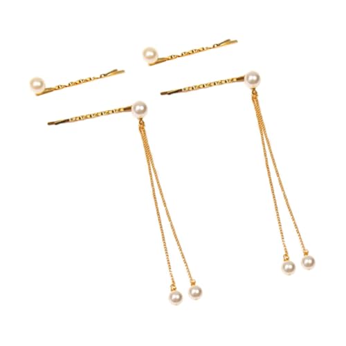 Gatuida 4 Stück Teiliges Perlen Haarclip mit Quasten Eleganter Haarschmuck für Frauen Stilvolle Haarspangen für Hochzeit Party Festliche Hochsteckfrisuren und Besondere Anlässe von Gatuida