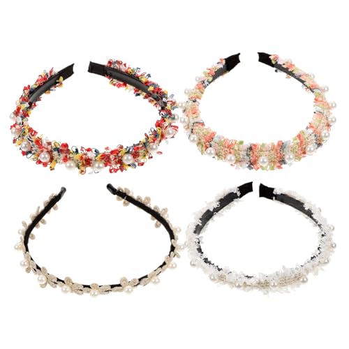 Gatuida 4 Stück Teiliges Perlen Haarreifen Damen Gepolstert Modisch Vielseitig für Hochzeiten Partys Bälle Geeignet für Frauen und Mädchen Stilvolle Kunstperlen für Festliche Anlässe von Gatuida