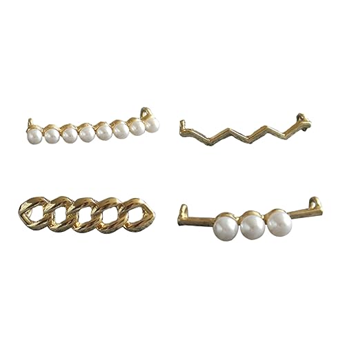 Gatuida 4 Stück Teiliges Perlen Schuhclips für Frauen Dekorative Schuhschnallen Legierung für Flats High Heels und Sandalen Einfache Anbringung Stilvolle Accessoires für Hochzeits und von Gatuida