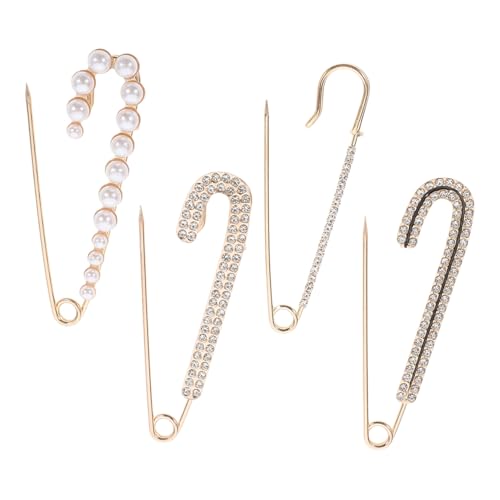 Gatuida 4 Stück Teiliges Perlenbroschen Set mit Strass Sicherheitsnadeln für Kleidung Schicke Anstecknadeln für Cardigans und Hosenbund Vielseitige Modeaccessoires für Damen von Gatuida
