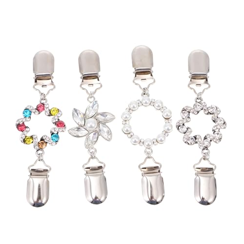 Gatuida 4 Stück Teiliges Retro Broschen Clips aus Legierung Modische Anstecknadeln für Frauen Vielseitige Cardigan und Schalhalter Leichte Langlebige Schmuck Clips für Kleidung und von Gatuida