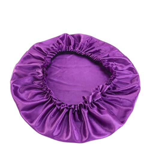 Gatuida 4 Stück Teiliges Seidenhaube für Damen Runde Schlafhaube mit Spitzenrand Nachtmütze für Haarschutz im Salon Schwarz Silber Bequem und von Gatuida