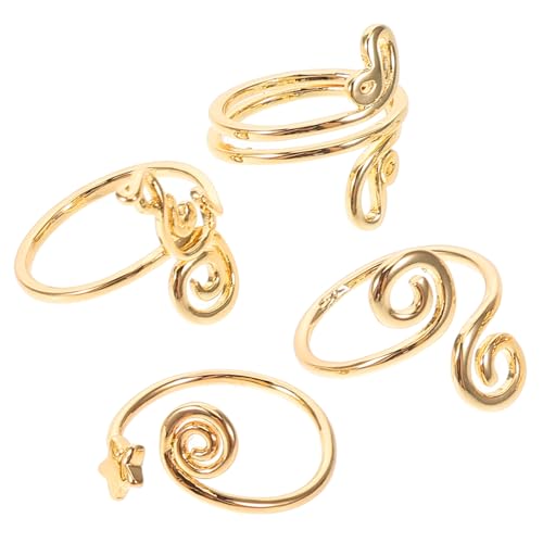 Gatuida 4 Stück Zehenring für Damen Verstellbar mit Zirkonia Goldene Designs Sommer Strand Fußschmuck von Gatuida
