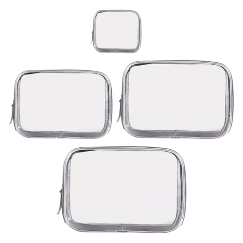 Gatuida 4 Stück Teiliges Set von Transparenten Wasserfesten Kosmetiktaschen Tragbare Make Up Aufbewahrung für Reisen und Toilettenartikel für Damen und Herren von Gatuida