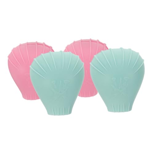 Gatuida 4 Stück Teiliges Silikon Makeup Pinsel Schutzset Staubdicht Weich und Langlebig in Grün und Kosmetik Pinsel Organizer Reise Make up Halter Schützt Borsten vor Verformung von Gatuida