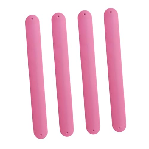 Gatuida 4 Stück Teiliges Silikon Slap Armband Einstellbare Schlagarmbänder aus Langlebigem Silikon und Stahl Farbenfrohe DIY Party Geschenke für Geburtstag und Kostüm Zubehör von Gatuida