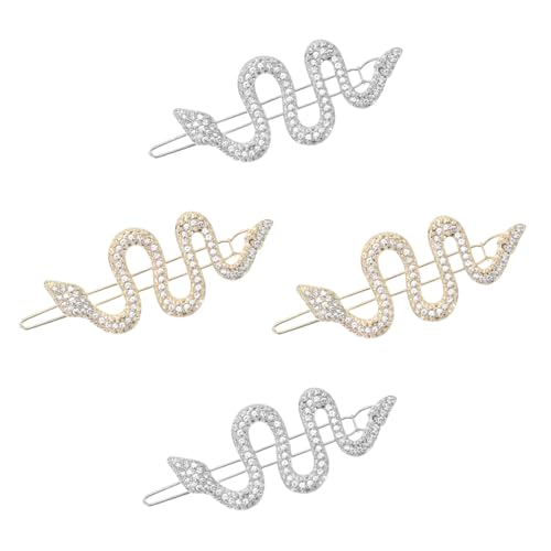 Gatuida 4 Stück Teiliges Snake Modeling Haarklammern aus Langlebiger Legierung mit Funkelnden Strasssteinen Leichte und Kompakte Haarschmuck Clips für Mädchen und Damen Zuverlässiger von Gatuida