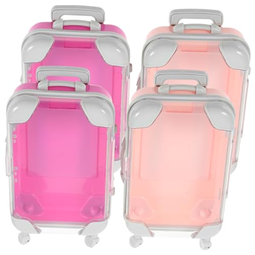 Gatuida 4 Stück Teiliges Tragbares Kosmetikkoffer Kleines Hartes Reise Make up case Kompakter Robuster Make up aufbewahrer Praktischer Mini Koffer für Damen Unterwegs Stilvoll und Leicht von Gatuida