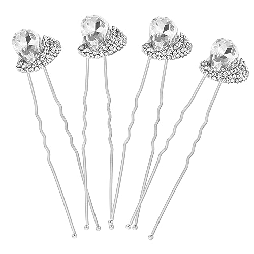 Gatuida 4 Stück Teiliges Weißer Strass Haarnadeln für Damen Hochzeits Haarspangen Leichtes Brautschmuck Accessoire Stabil und Angenehm zu Tragen Passend für Verschiedene Frisuren und von Gatuida