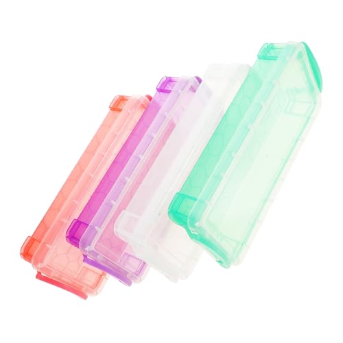 Gatuida 4 Stück Transparente Leichte Kunststoff Stifteboxen mit Multifunktionaler Aufbewahrung Robuste Schüler Stifteboxen für Schule Büro und Zuhause Praktische Organizer für Bleistifte von Gatuida