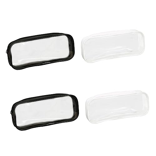 Gatuida 4 Stück Transparente PVC Stifteetui wasserdichte Kosmetiktasche für Damen Tragbarer Aufbewahrungshalter für Schreibwaren und Toilettenartikel für Reisen und Alltag von Gatuida