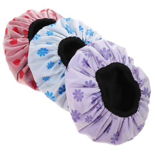 Gatuida 4 Stück Wasserdichte Duschhauben für Frauen Dicke Atmungsaktive Badekappen mit Elastischem Wiederverwendbar Schnelltrocknend Vielseitig für Haare und Duschen Geeignet von Gatuida