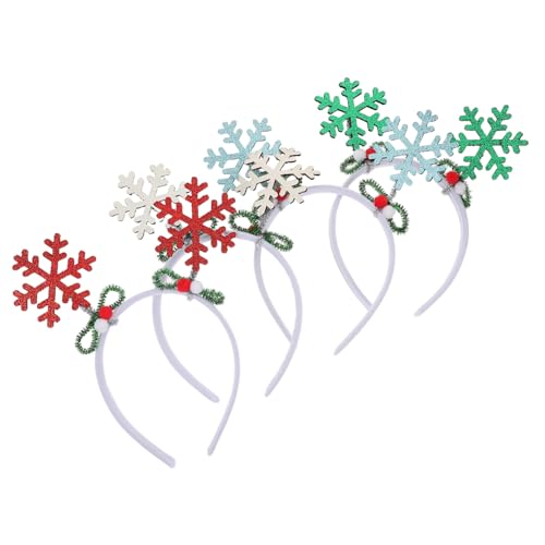 Gatuida 4stücke Schneeflocken-glitzer-haarbänder Für Weihnachtsfeiern Winterhochzeiten Und Festlichkeiten Flexibel Und Leicht Auffälliges Design Für Frauen Und Mädchen von Gatuida