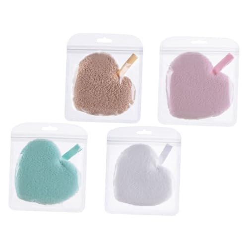 Gatuida 4 Stück Wiederverwendbare Abschminkpads Herzförmige Gesichtsschwämme zum Sanften Reinigen und Entfernen von Make Up für Männer und Hauttyp von Gatuida