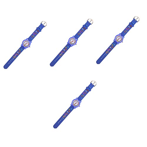 Gatuida 4stücke Junge Mädchen Cartoon Armbanduhr Für Mädchen Verstellbar Mit Buntem Muster Lernuhr Für Junge Mädchen Zur Zeitablesung Für Kleine Mädchen von Gatuida