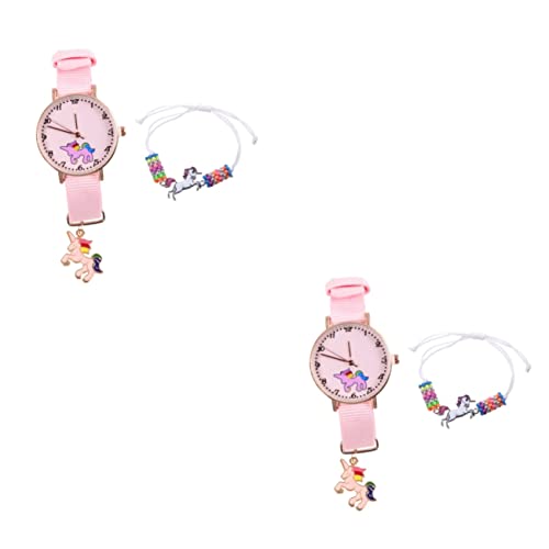 Gatuida 4stücke Armbanduhr Mädchen Cartoon Design Stilvolle Quarzuhr Mit Armband Zeitmanagement Für Perfektes Für Junge Fans Von Einhörnern von Gatuida