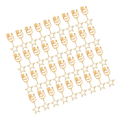 Gatuida 40 Stück Fünf Punkte Stern Haarschmuck Verstellbare Haarclips und Dreadlock Ringe aus Metalllegierung für und Mädchen Goldene Haarperlen Dekoration von Gatuida