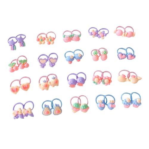 Gatuida 40 Stück Teiliges Elastische Kinderhaarbänder Kleine Haargummis für Junge Mädchen und Kleinkinder Weiche Dehnbare Haarschleifen für Zarte Kinderhaare Schonend Haltende Haarbänder von Gatuida