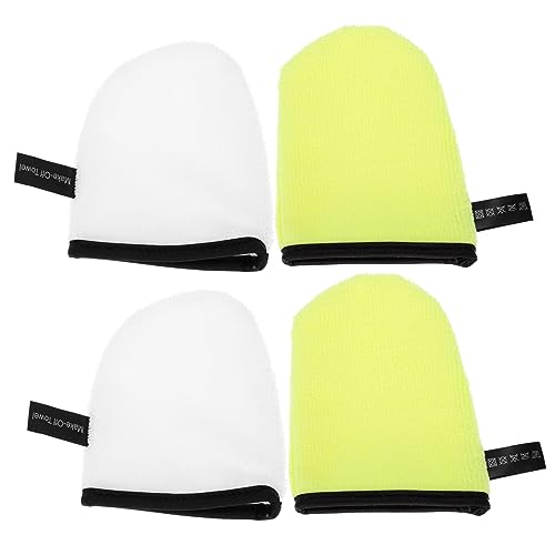 Gatuida 4 Stück Gesichtsreinigungshandschuhe Doppelseitige Faser Handtücher für Make Up Entfernung Schnelltrocknend für Handwäsche Geeignet für Unterwegs von Gatuida