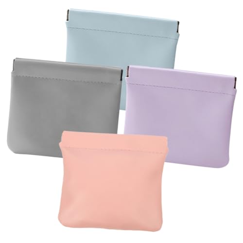 Gatuida 4Stücke Selbstschließende Kosmetiktasche Make Up Organizer für Damen Praktische Aufbewahrung Rauchrosa Helllila von Gatuida