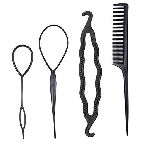 Gatuida 4Stücke Teiliges Haardesign Set Tragbarer Frisurenhersteller mit Twist Holder Clip für Pferdeschwanz und Dutt Hochsteckfrisuren für Damen Leicht und Langlebig für Salon von Gatuida