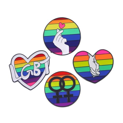 Gatuida 4Stücke Teiliges Lgbt Regenbogen Broschen Bunte Pins für Kreative Dekoration für Kleidung Taschen und Accessoires Modisches Design für Gay Pride Feiern von Gatuida