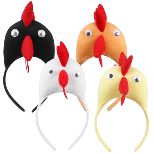 Gatuida 4stücke Hühner Stirnbänder Tierisches Kostüm Zubehör Für Partys Und Feiern Bequemes Headwear Für Ostern Und Halloween Dekorative Haaraccessoires Für Familienevents von Gatuida