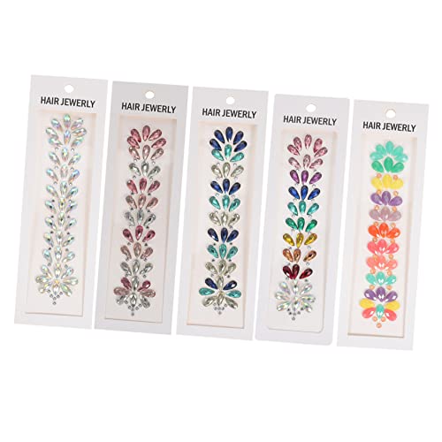 Gatuida 5 Blätter Teiliges Selbstklebende Gesichtsschmuck Strasssteine Glitzer Aufkleber für Festival Make Up Halloween Party Rave Hautfreundlich Einfach zu Entfernen Leuchtende Designs von Gatuida