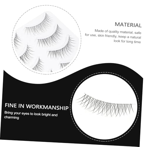 Gatuida 5 Paare Natürliche Transparente Band falsche Wimpern Zart Voluminös Längenverlängernd für Natürliches Make up Wiederverwendbar Geeignet für Mädchen von Gatuida